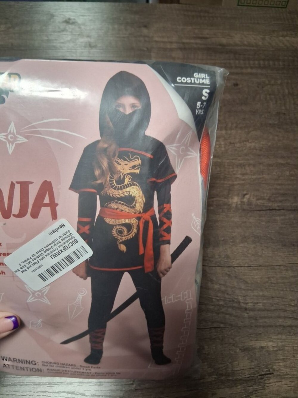Ninja Costume Halloween Cosplay Girls Size 5-7 Years - Picture 2 of 4